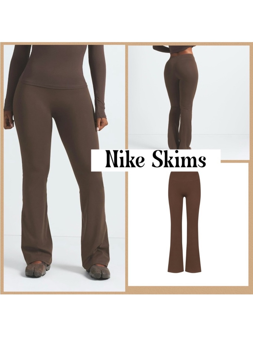 NikeSKIMS NWT Matte Slim Flare Legging - Dark Sepia